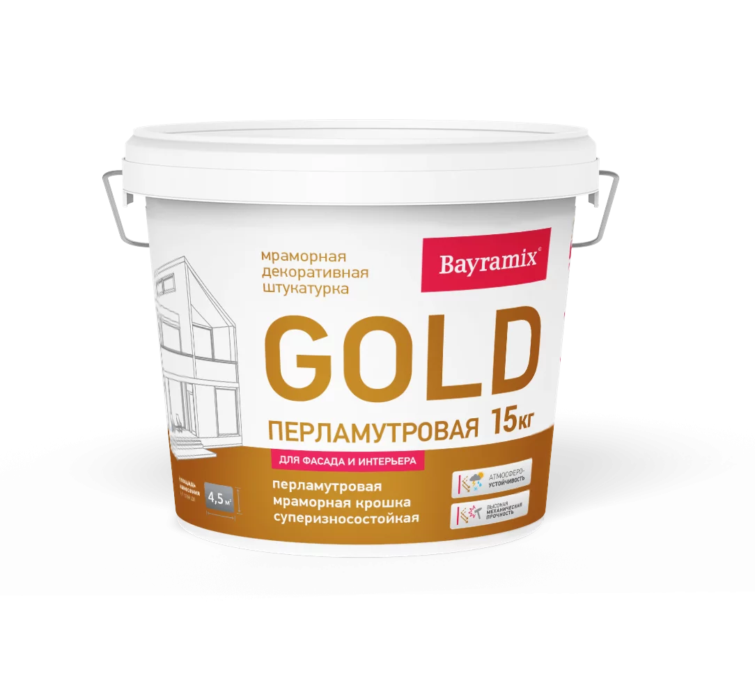 Bayramix Мраморная штукатурка GOLD Mineral Байрамикс Голд Минерал, цвет G 144, фасовка 15 кг