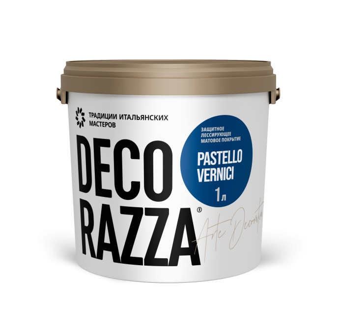 Изображение товараЛессировка матовая PASTELLO VERNICI, 1 кг, — Decorazza для премиум / элитарная отделка, для фасада Лессировка матовая PASTELLO VERNICI, 1 кг, — Decorazza для премиум / элитарная отделка, для фасада