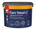 Глубокоматовая интерьерная краска EURO SMART 2 Tikkivala, цвет Белый, фасовка 9л: для внутренних работ, для стен и потолков