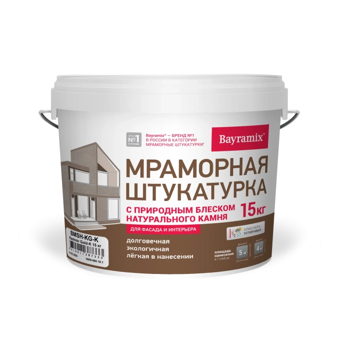 Изображение товараBayramix Байрамикс мраморная штукатурка цветная 15 кг Ever Green, декоративная, износостойкая для наружных работ Bayramix Байрамикс мраморная штукатурка цветная 15 кг Ever Green, декоративная, износостойкая для наружных работ