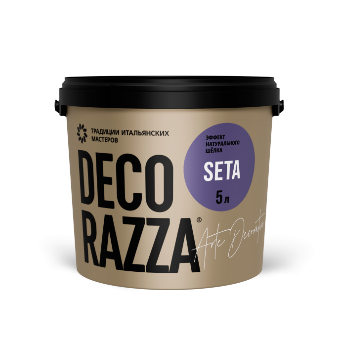 Декоративное покрытие SETA — колер Decorazza, Argento, 5 кг, для внутренних работ