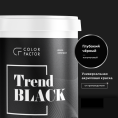 ColorFactor Краска износостойкая ЧЕРНАЯ полуматовая TREND, 2,5 кг, оттенок Черный, матовая, износостойкая для наружных работ