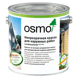 интерьерная краска Непрозрачная краска Landhausfarbe OSMO 2735 Landhausfarbe Дымчато-серая 0,125 л, защитно-декоративная по штукатурке