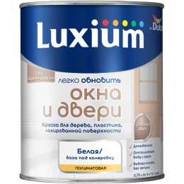 Краска для окон и дверей Luxium — лакокрасочное покрытие Luxium, Белая, 0,75 л