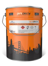 Prodecor Грунт-эмаль Prodecor-1202 по ржавчине, 20 кг, оттенок Черный RAL 9005, защитно-декоративная, укрепляющая, стойкая, колеруемая для наружных работ